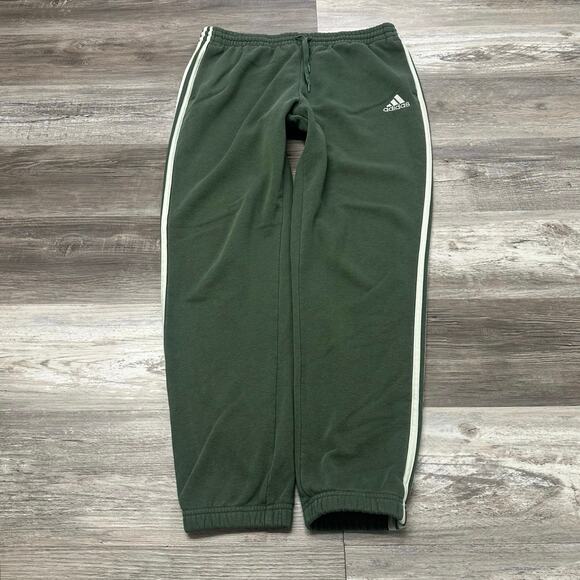 Adidas Green Mens XLT 3-Stripes Spellout Athleisure Active Jogger Sweatpants EUC - Picture 1 of 12